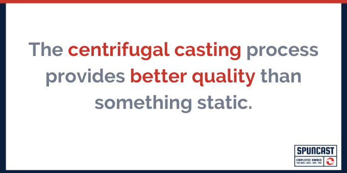 The centrifugal casting process is moving